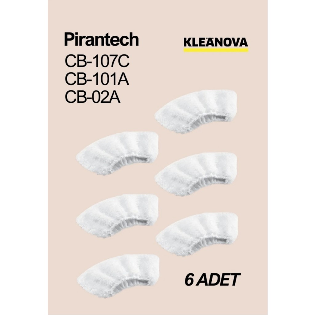 Kleanova Pirantech Uyumlu Buharlı Temizlik Makinesi Yedek Bez Seti 6 Adet Temizlik İçin Özel - 2 Buharlı Temizlik Makinesi Fiyatı