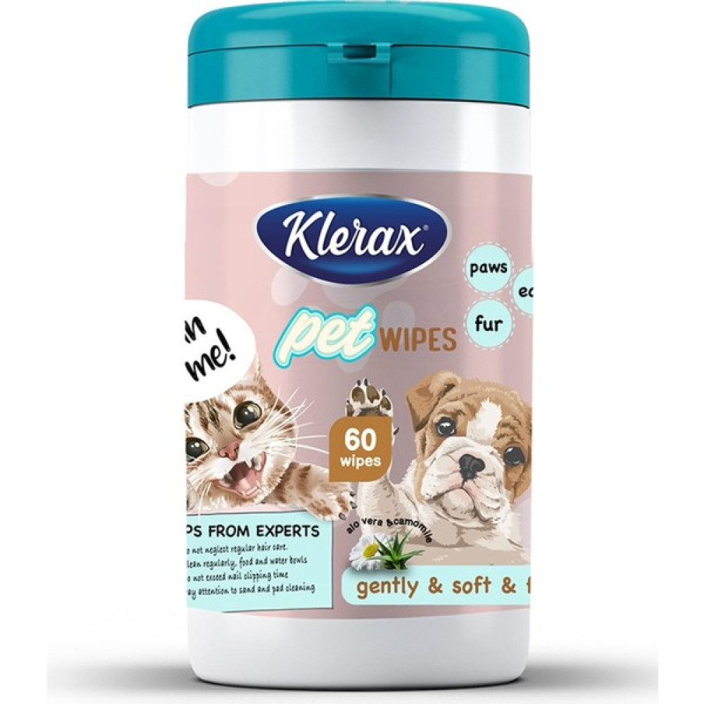 Klerax Pet Wipes Evcil Hayvanlar Için Temizlik Mendili 60 Yaprak Evcil Hayvan Ürünleri Fiyatı