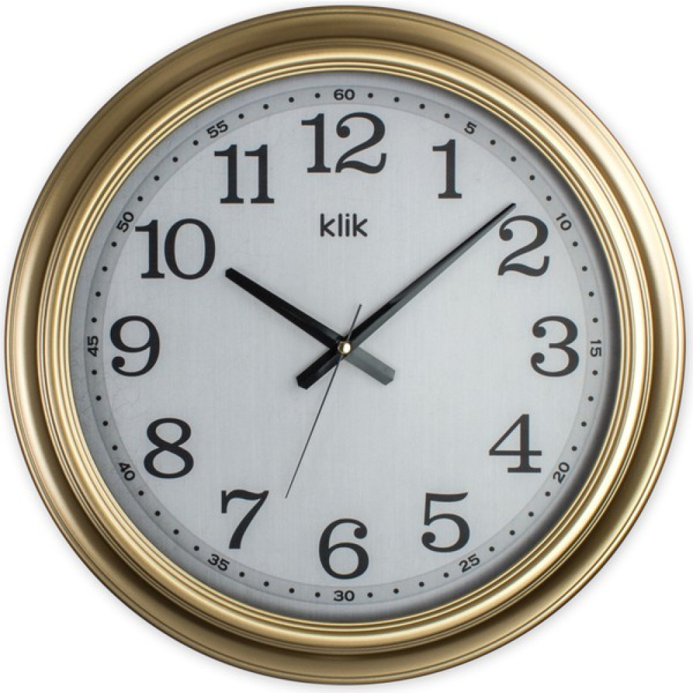 Klik Royal Gold Klasik Büyük Boy Duvar Saati - Beyaz - Gold - 46 x 46 cm Dekoratif Saat Fiyatı