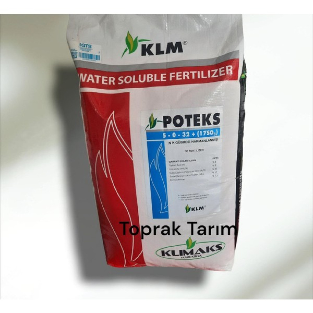 Klimaks Poteks 5-0-32(17SO3) + Me Nklı Kükürtlü Potasyum Içerikli Gübre / Suda Çözünür Damlama Gübresi 25 kg - 20 Oto Boyaları Fiyatı