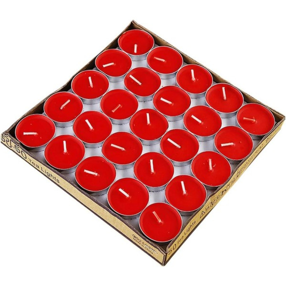 KLMBRK Store Dekoratif Tea Light Mum 50 Adet KIRMIZI - Kırmızı Dekoratif Mum Fiyatı