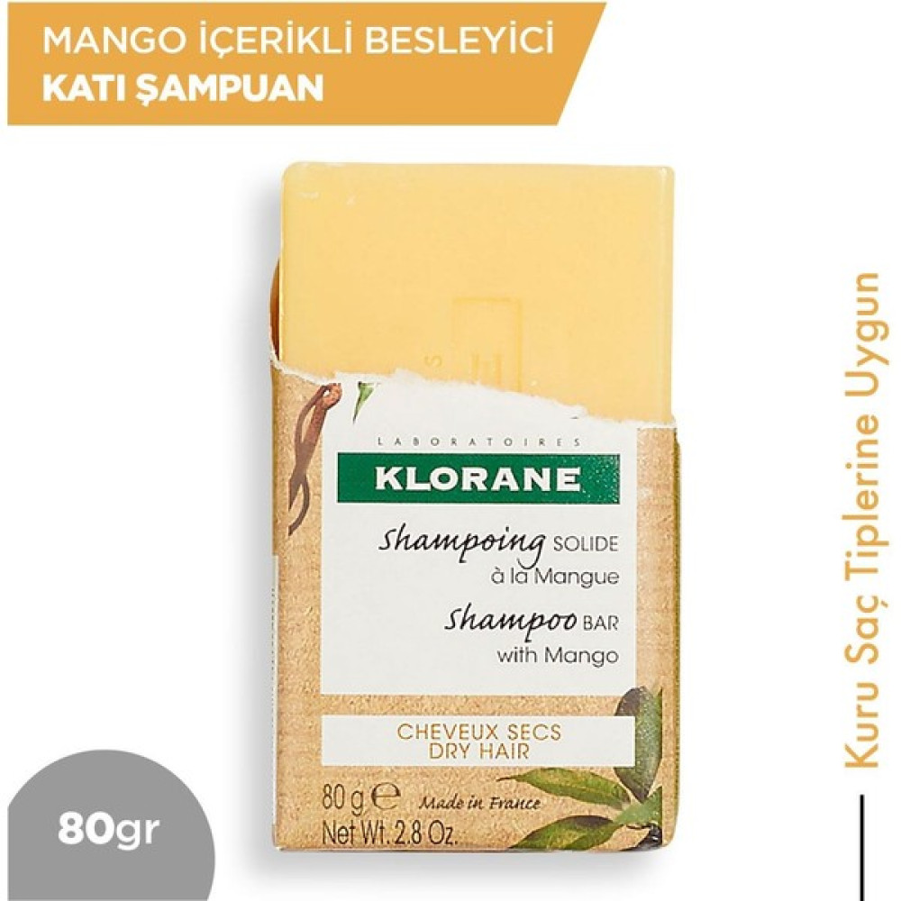 Klorane Mango Içerikli Besleyici Katı Şampuan 80 Gr - 1 Şampuan ve Saç Kremi Fiyatı