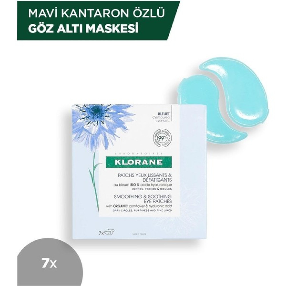 Klorane Mavi Kantaron Özlü Eye Patch Göz Altı Maskesi 7x Maskeler Fiyatı