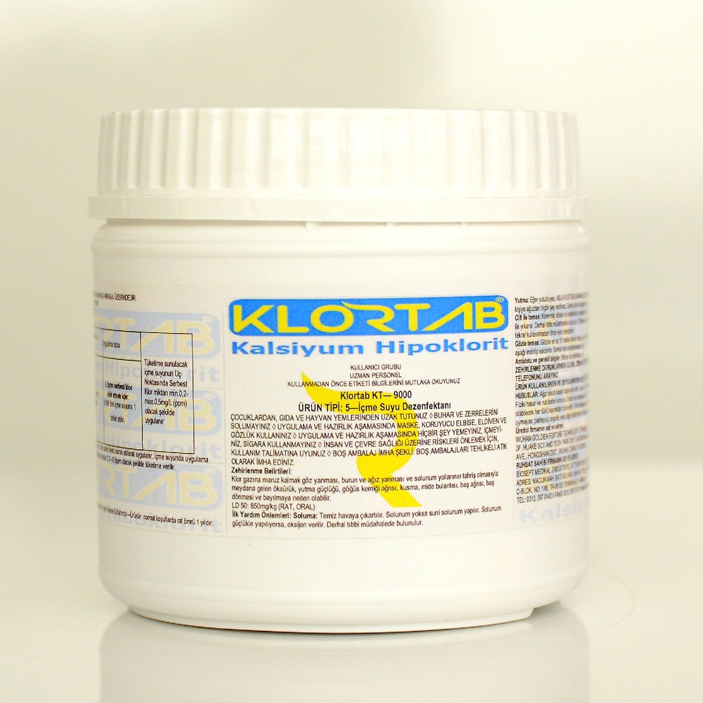 Klortab Nadcc, KT-9000 Kalsiyum Hipoklorit Içme ve Kullanma Suyu Dezenfektanı 7gr x 100 Tablet Diğer Fiyatı