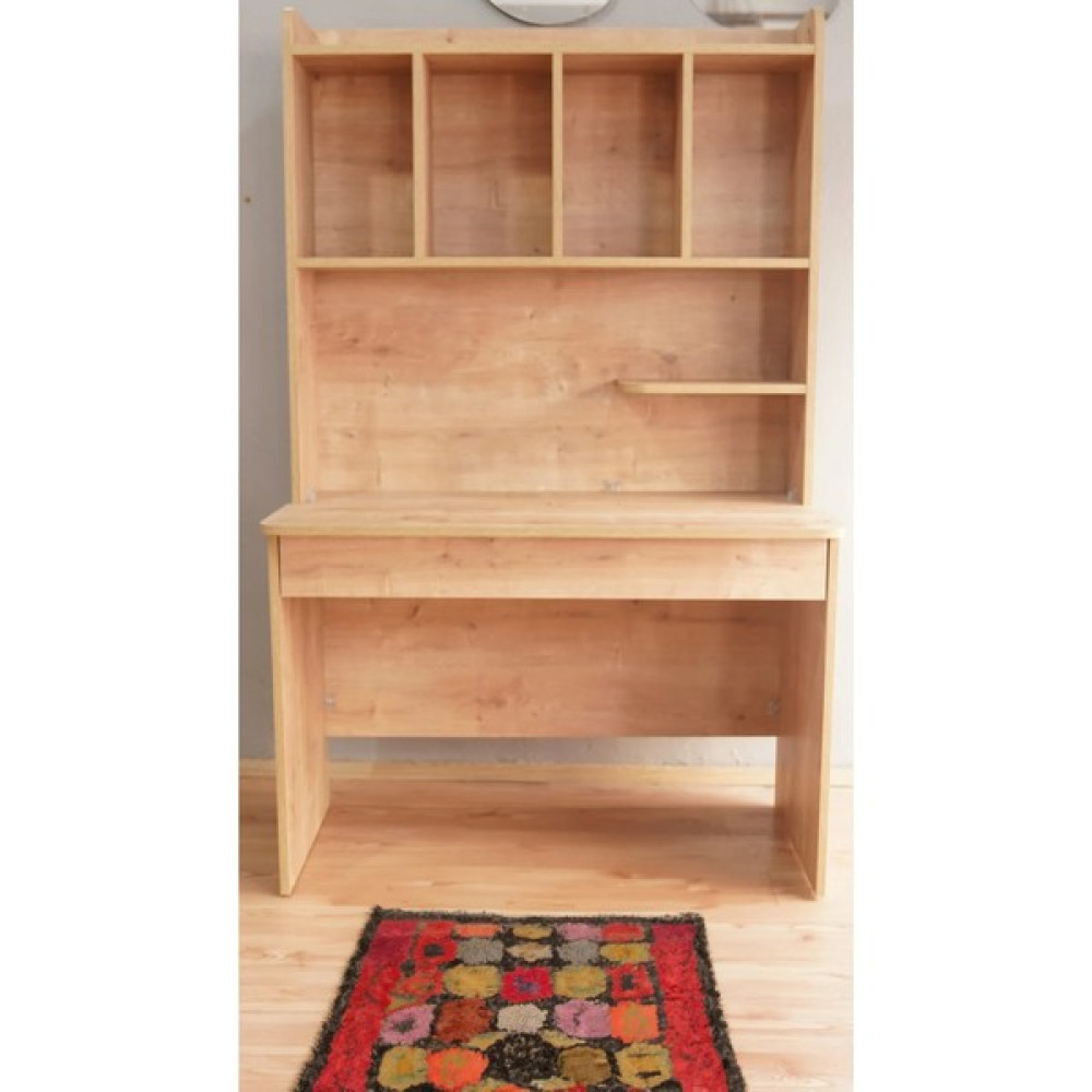 Klt Modüler Çalışma Masası, Kitaplıklı Çalışma Masası, Bilgisayar Masası - 180x110x60 - Çam Çalışma Masası Fiyatı