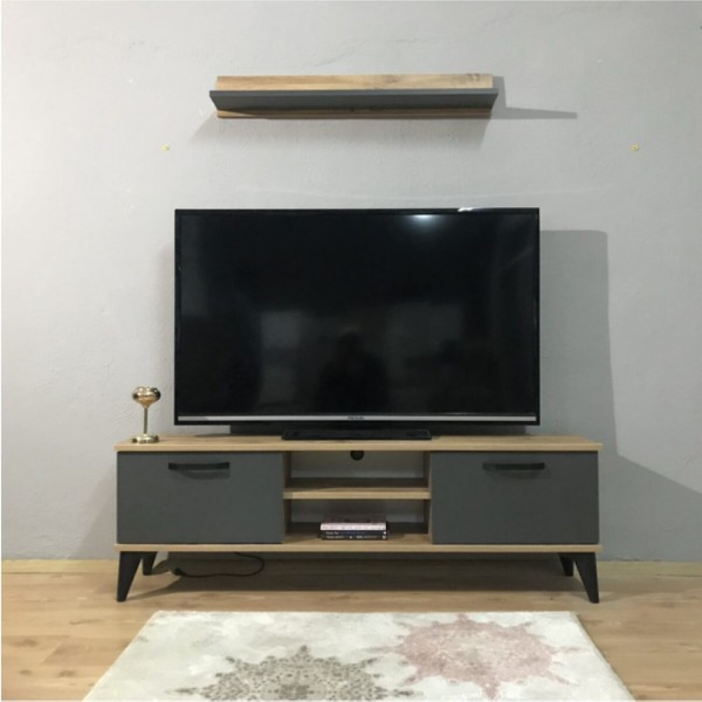 Klt Modüler Raflı Tv Ünitesi - Kahverengi Tv Ünitesi / Sehpası Fiyatı