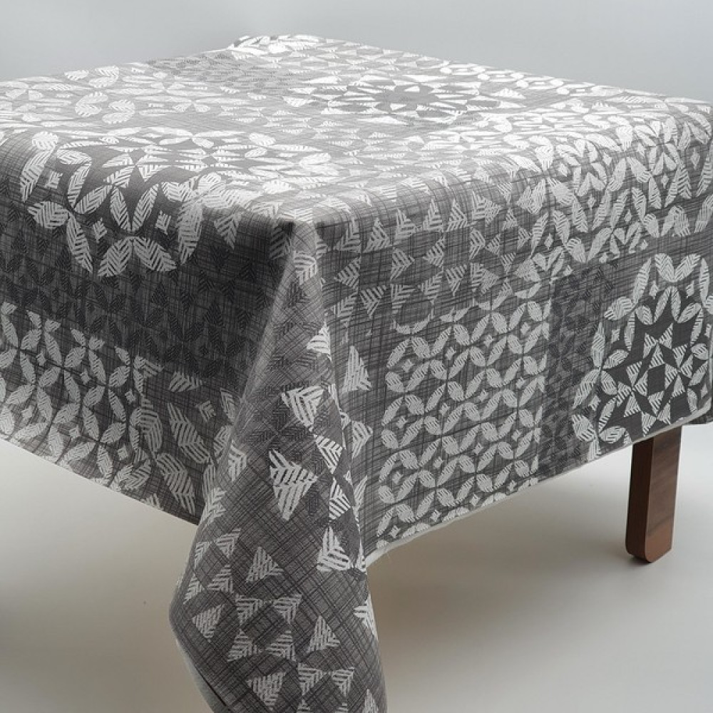 K&M Hometex Astarlı Silinebilir Pvc Muşamba Masa Örtüsü Füme Antrasit 4-6-8-12 Kişilik - 140 x 220 cm Masa Örtüsü Fiyatı