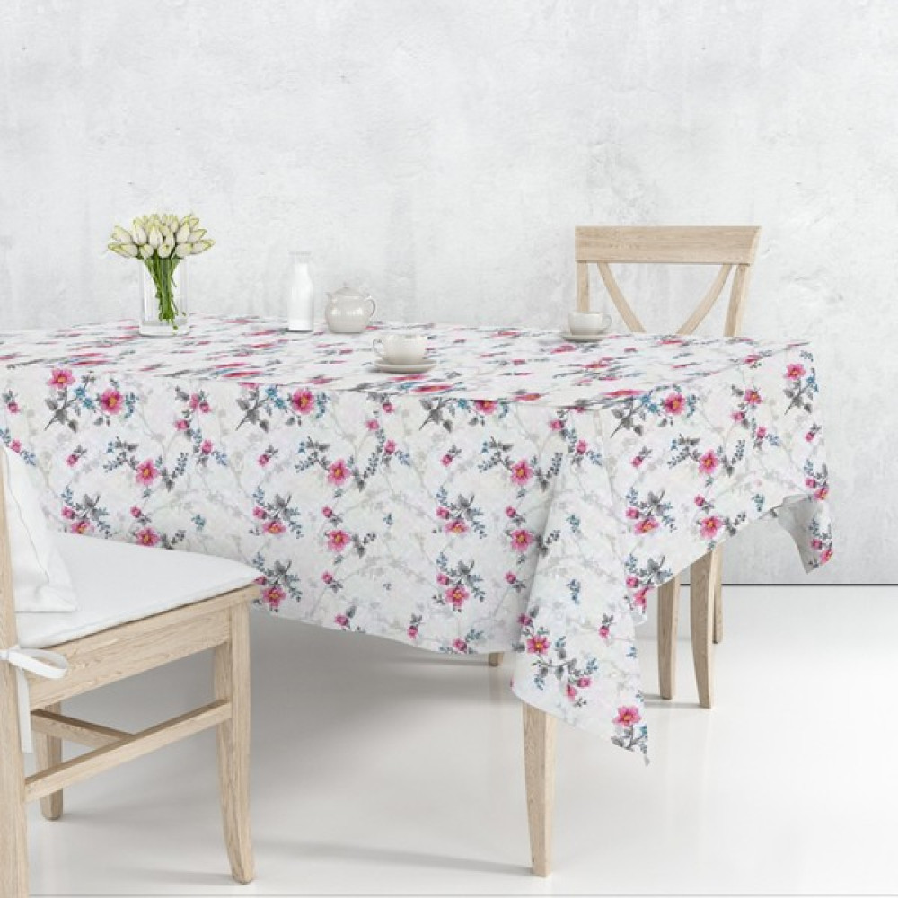 K&M Hometex Astarlı Sıvı Geçirmez Silinebilir Muşamba Masa Örtüsü - Beyaz - Pembe - 140 x 180 cm Masa Örtüsü Fiyatı