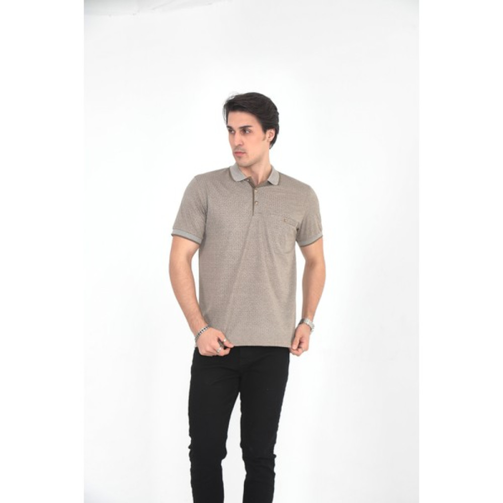 KMK Kombin Baba Yakalı Cepli Desenli Model Klasik Kesim T-Shirt Erkek T-shirt Fiyatı