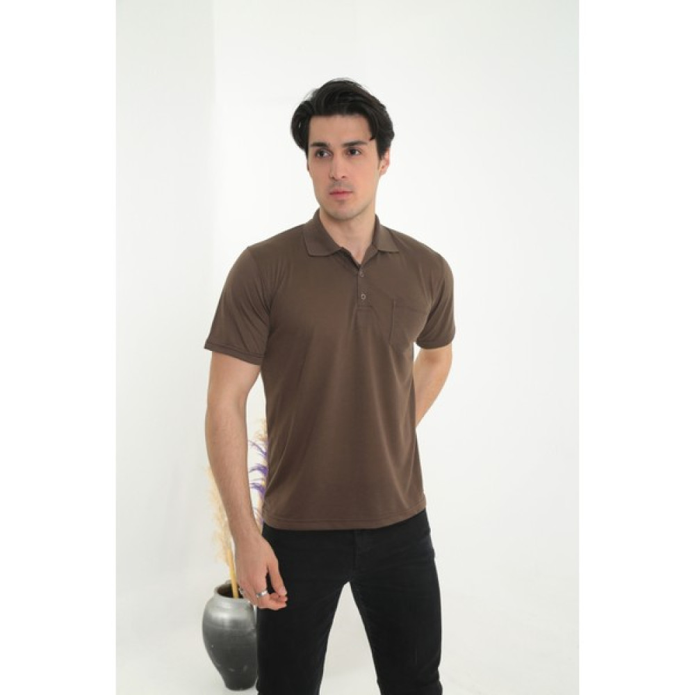 KMK Kombin Baba Yakalı Cepli Düz Model Tek Renk Tişört T-Shirt Erkek T-shirt Fiyatı