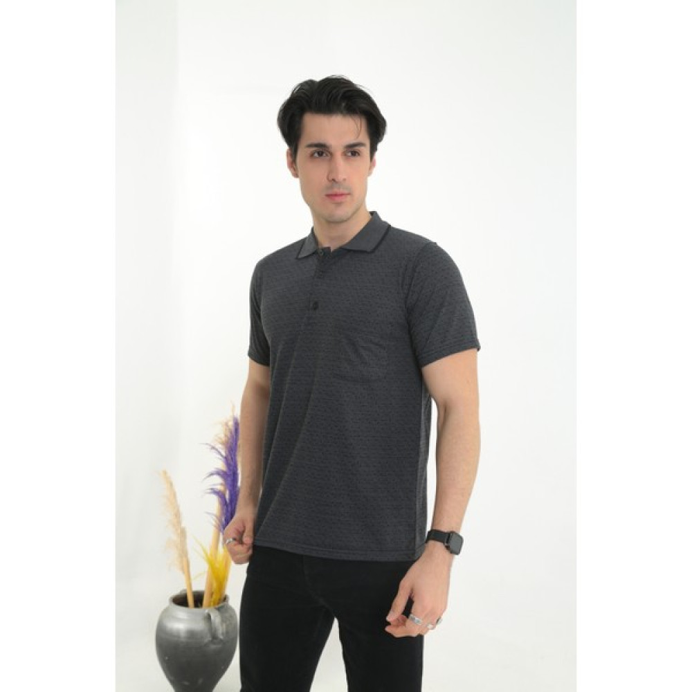KMK Kombin Baba Yakalı Cepli Nokta Desenli Model Klasik Kesim Tişört T-Shirt Erkek T-shirt Fiyatı