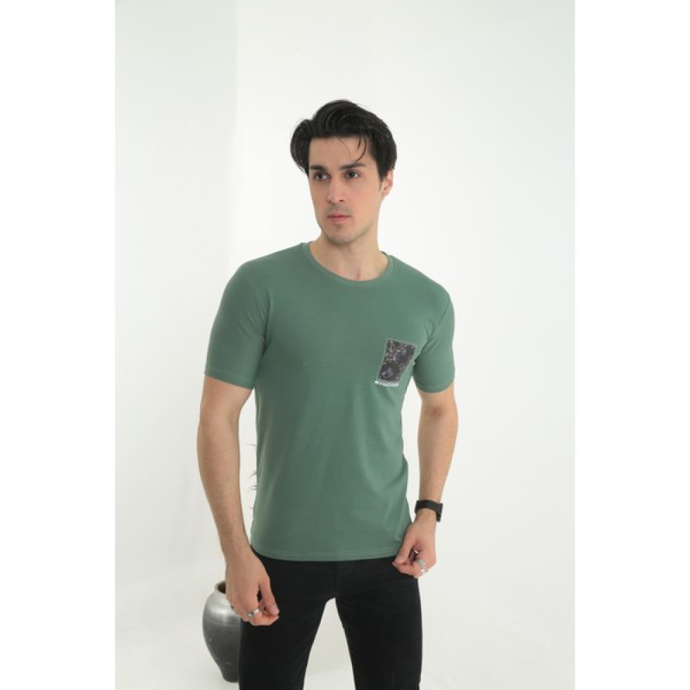 KMK Kombin Erkek Slimfit Modelli Ön-Arka Baskılı Sıfır Yaka Tişört-T-Shirt Erkek T-shirt Fiyatı