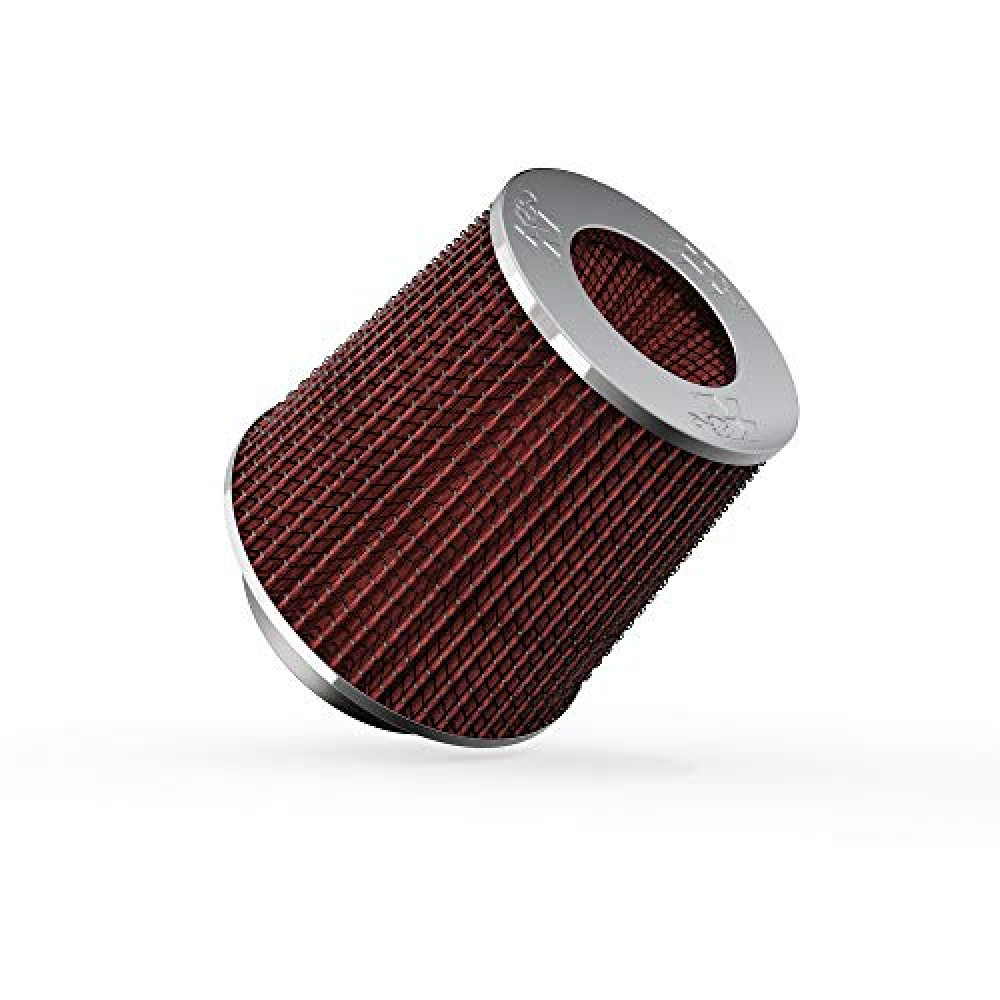 K&N 4-Inch Round Tapered Air Intake Filter - Washable, High Performance, 3" or 3-1/2" or 4" adjustable fitting