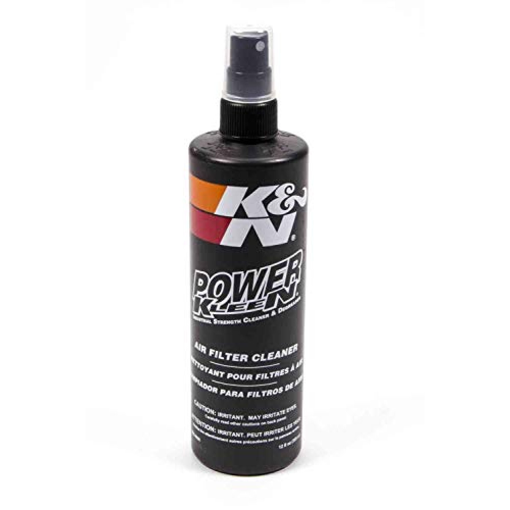 K&N Air Filter Cleaner and Degreaser: Power Kleen; 12 Oz Spray Bottle; Restore Engine Air Filter Performance, 99-0606, Black