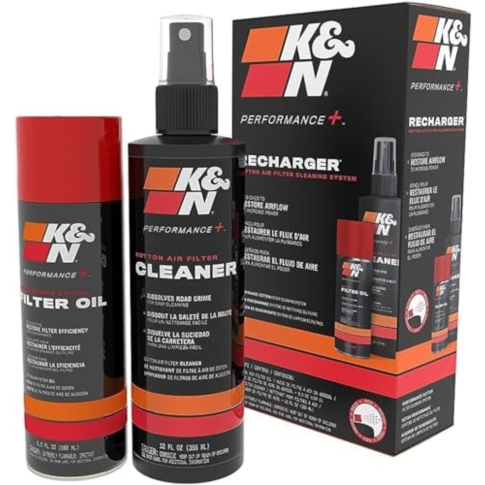 K&N Air Filter Cleaning Kit: Aerosol Filter Cleaner and Oil Kit; Restores Engine Air Filter Performance; Service Kit-99-5000, Multi