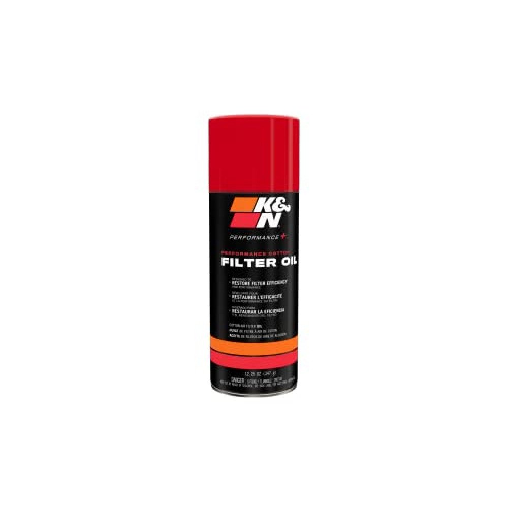 K&N Air Filter Oil: Aerosol; Restore Engine Air Filter Performance and Efficiency, 99-0516, 347g(12.25 Oz), Black