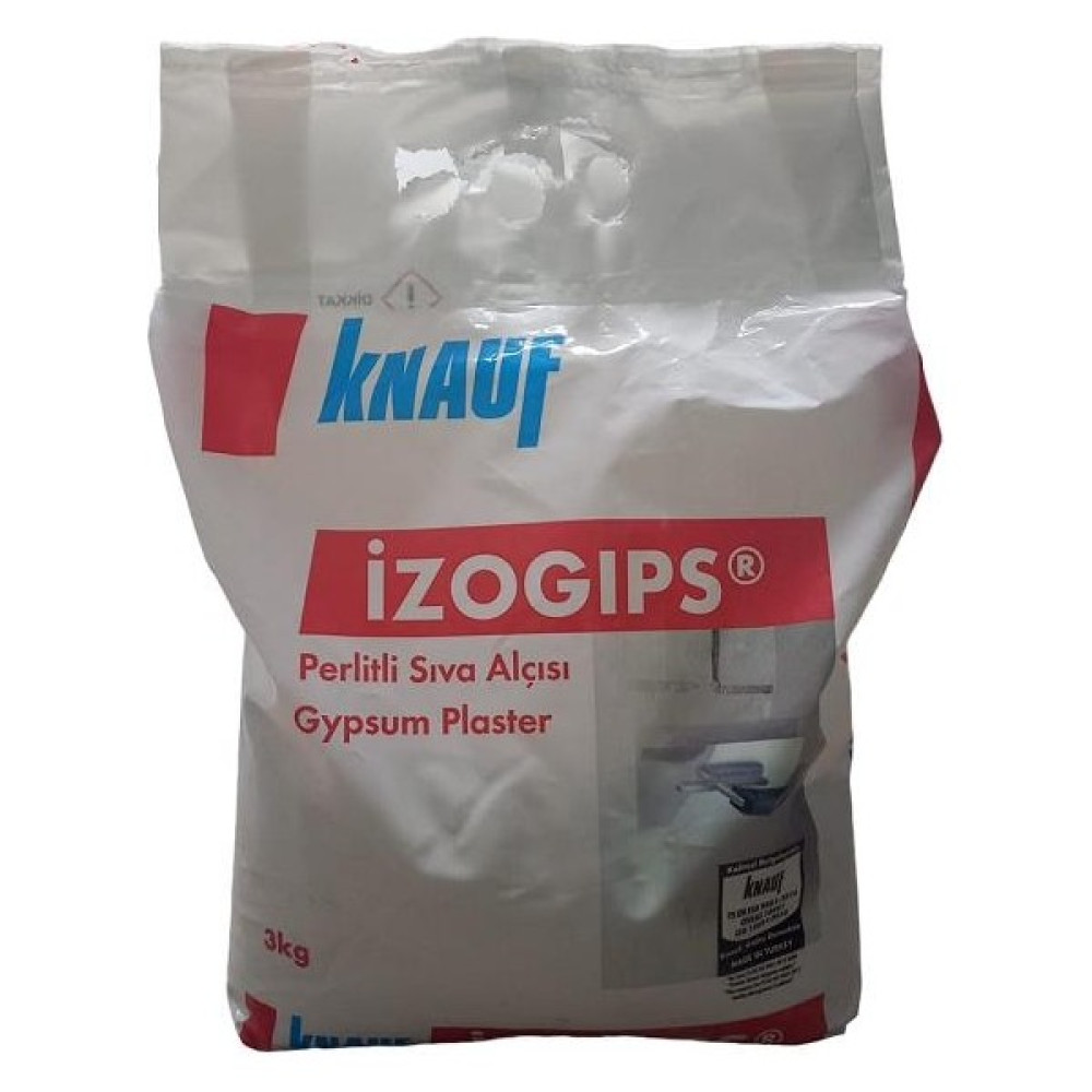 Knauf Izogıps Perlıtlı Sıva Alçısı 3 kg Dış Cephe Yalıtım Malzemeleri Fiyatı
