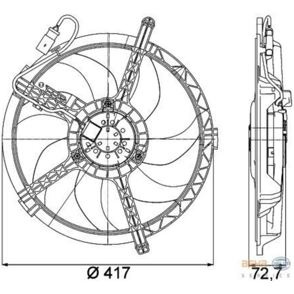 Knecht CFF251000P CFF251000P Fan Motoru (Çap 401MM) R50 R56 R57 W11 B16 A (ENO:8EW351042741) Oto Boyaları Fiyatı