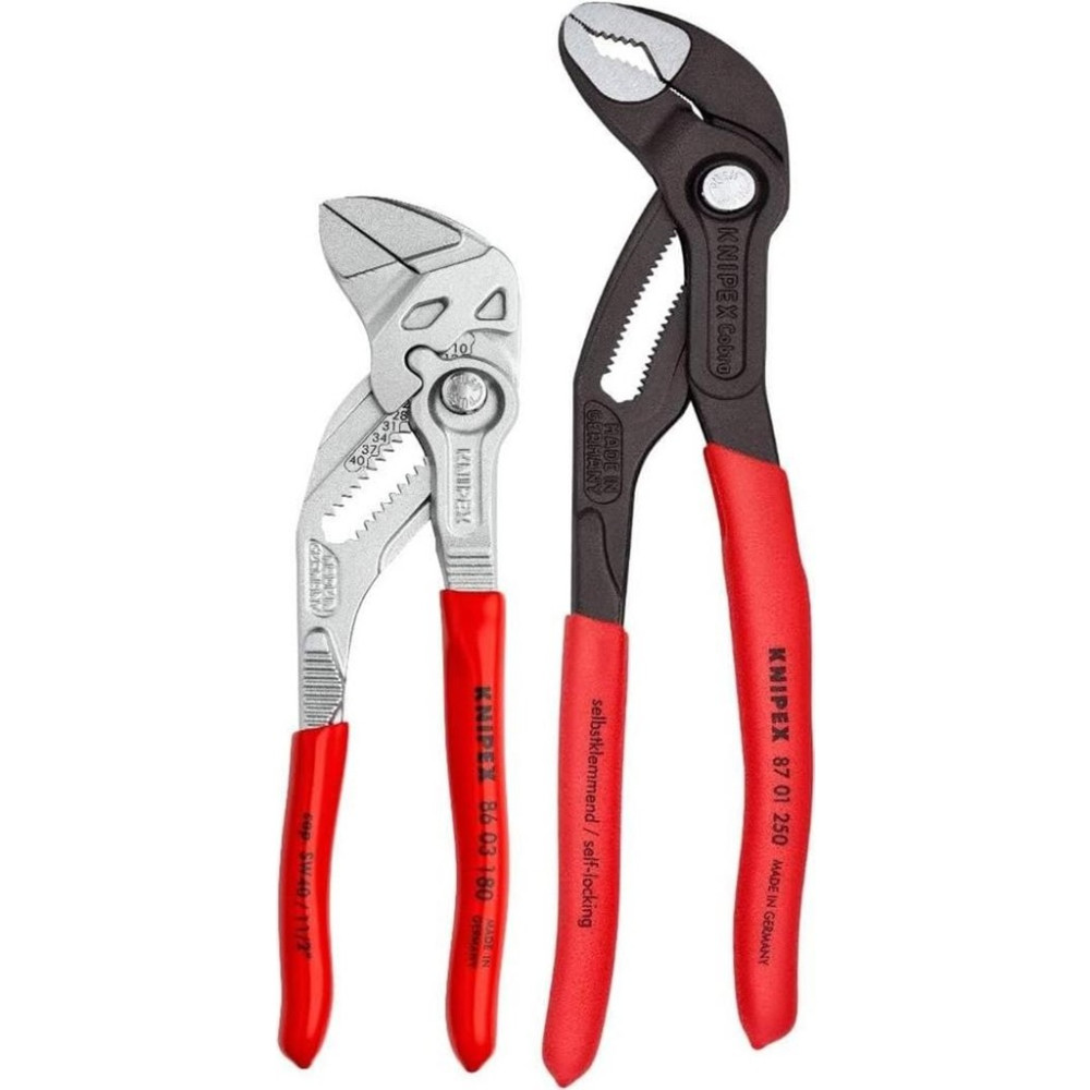 Knipex 2'li 003120 V03 Fort Pense Seti Kırmızı Ergonomik Tasarımlı Endüstriyel Kullanım için Uygun - Standart Pense Fiyatı