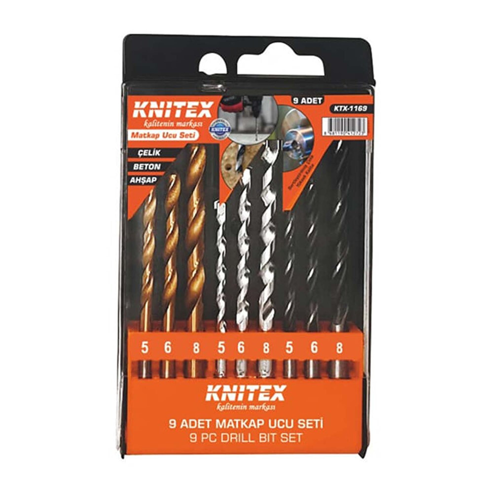 Knitex KTX-1169 Matkap Ucu Seti 9 Parça -82 Matkaplar Fiyatı