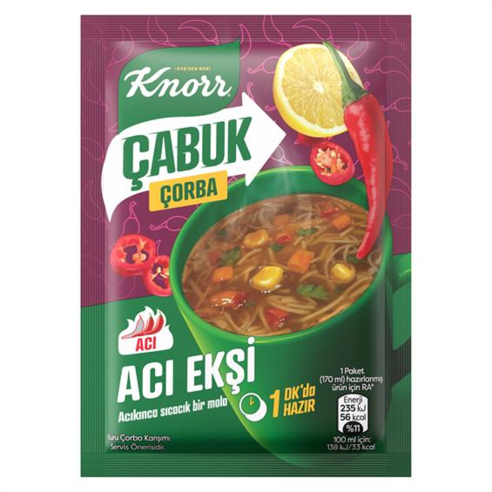 Knorr Çabuk Çorba Acı Ekşi 19 gr Hazır Çorba ve Bulyon Fiyatı
