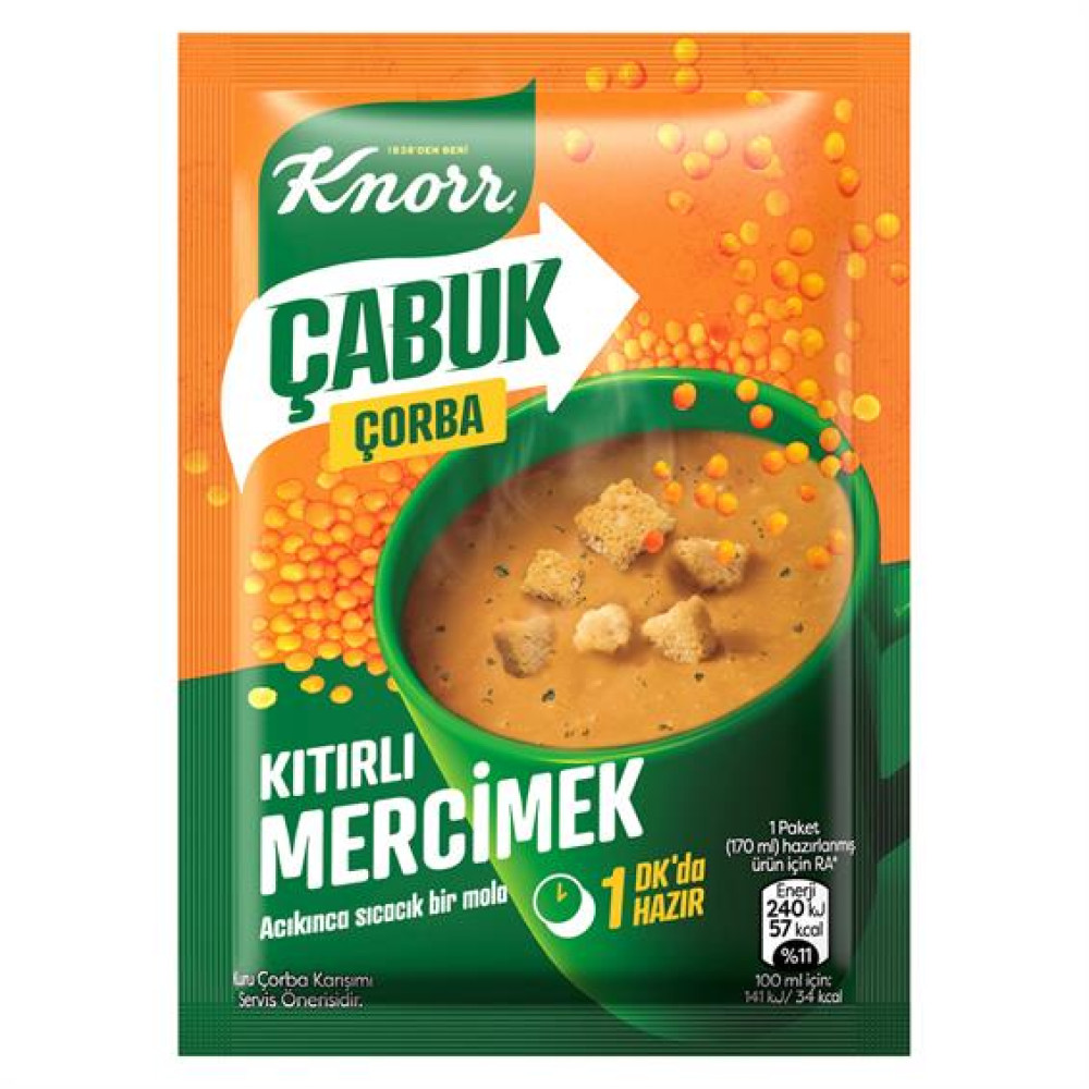 Knorr Çabuk Çorba Mercimek 22 gr Hazır Çorba ve Bulyon Fiyatı
