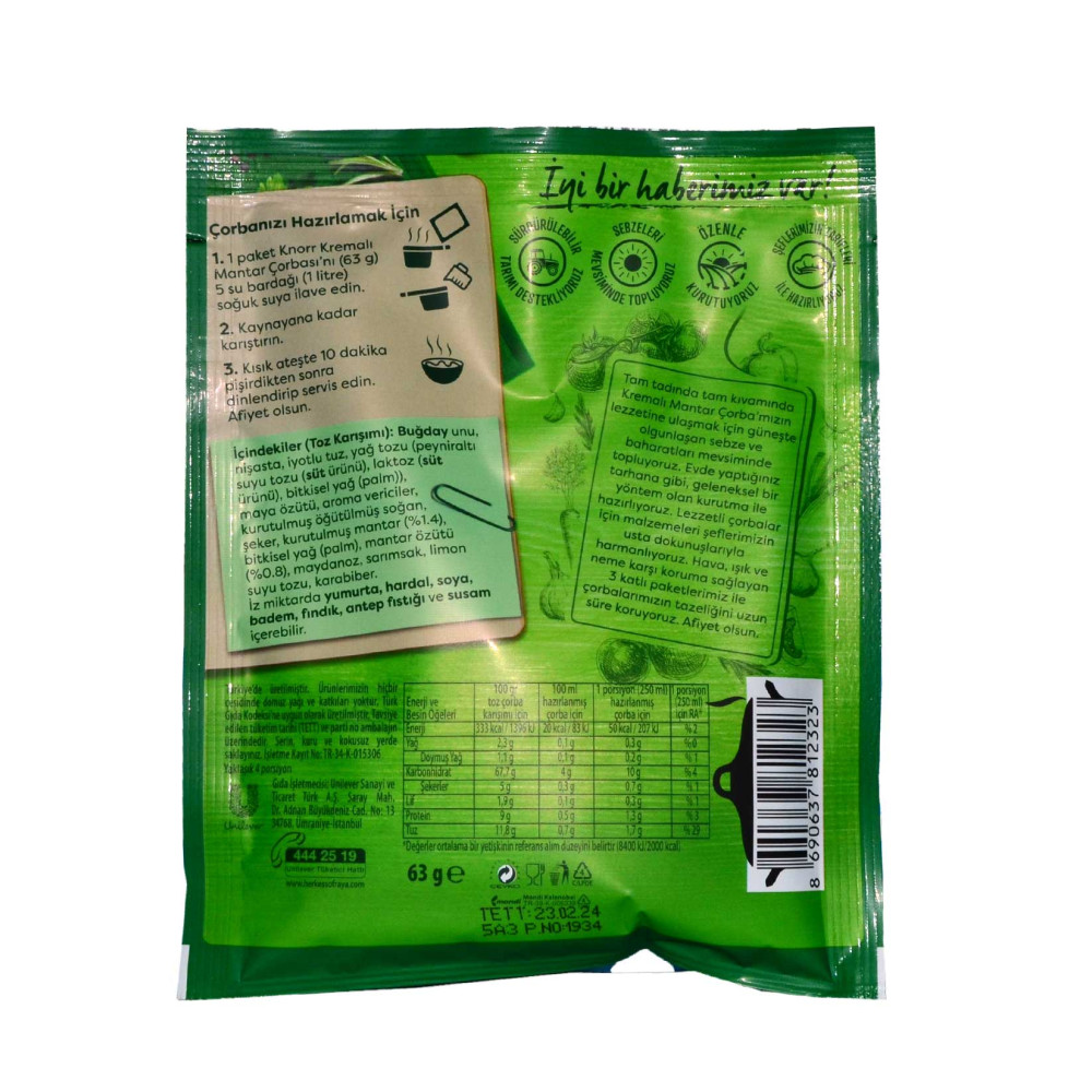 Knorr Çorba 63 gr 12'li Paket Kremalı Mantar
