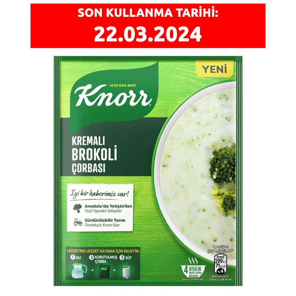 Knorr Çorba 70 gr 12'li Paket Kremalı Brokoli Konserve, Sos, Hazır Yemek Fiyatı