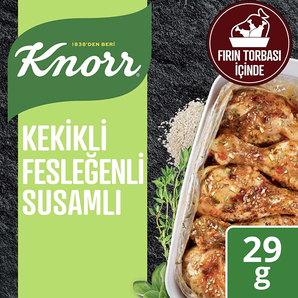 Knorr Fırında Tavuk Çeşnisi Kekikli Fesleğenli Susamlı 29 g Hazır Çorba ve Bulyon Fiyatı
