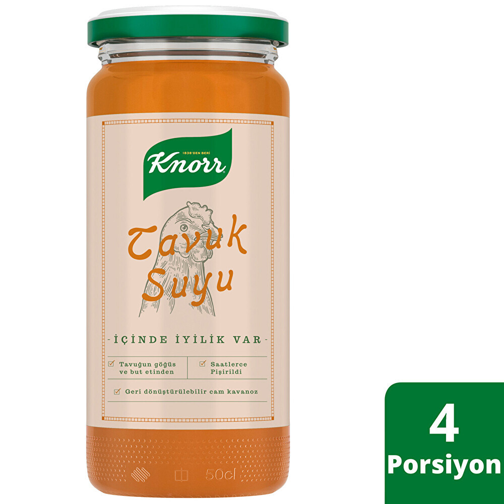 Knorr Tavuk Suyu 4 Porsiyon Cam Kavanoz 480 ml Hazır Çorba ve Bulyon Fiyatı