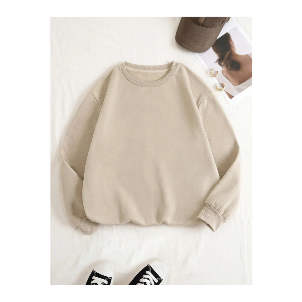Know Kadın Bej Düz Bisiklet Yaka Sweatshirt S Beden Bayan Sweatshirt Fiyatı
