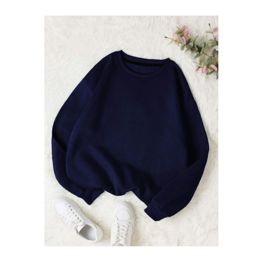 Know Kadın Lacivert Düz Bisiklet Yaka Sweatshirt S Beden Bayan Sweatshirt Fiyatı