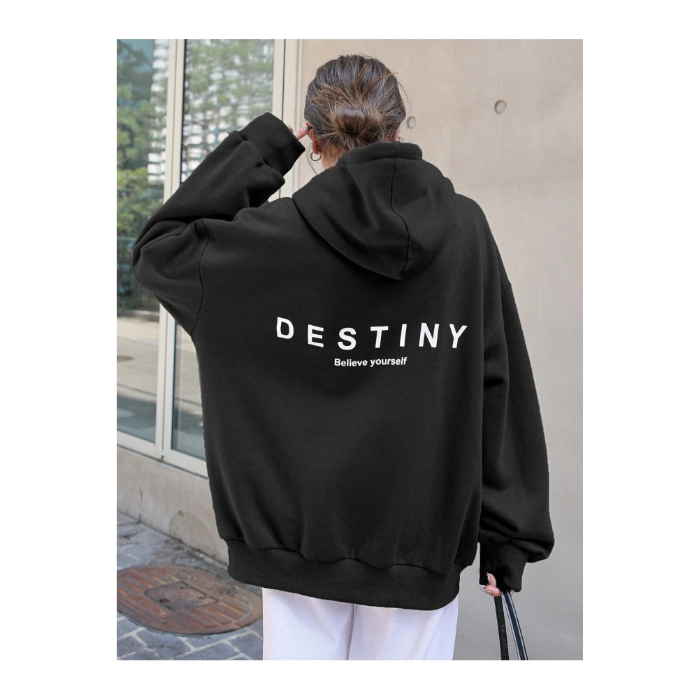 Know Siyah Destıny Tasarım Baskılı Sweatshirt M Beden Bayan Sweatshirt Fiyatı