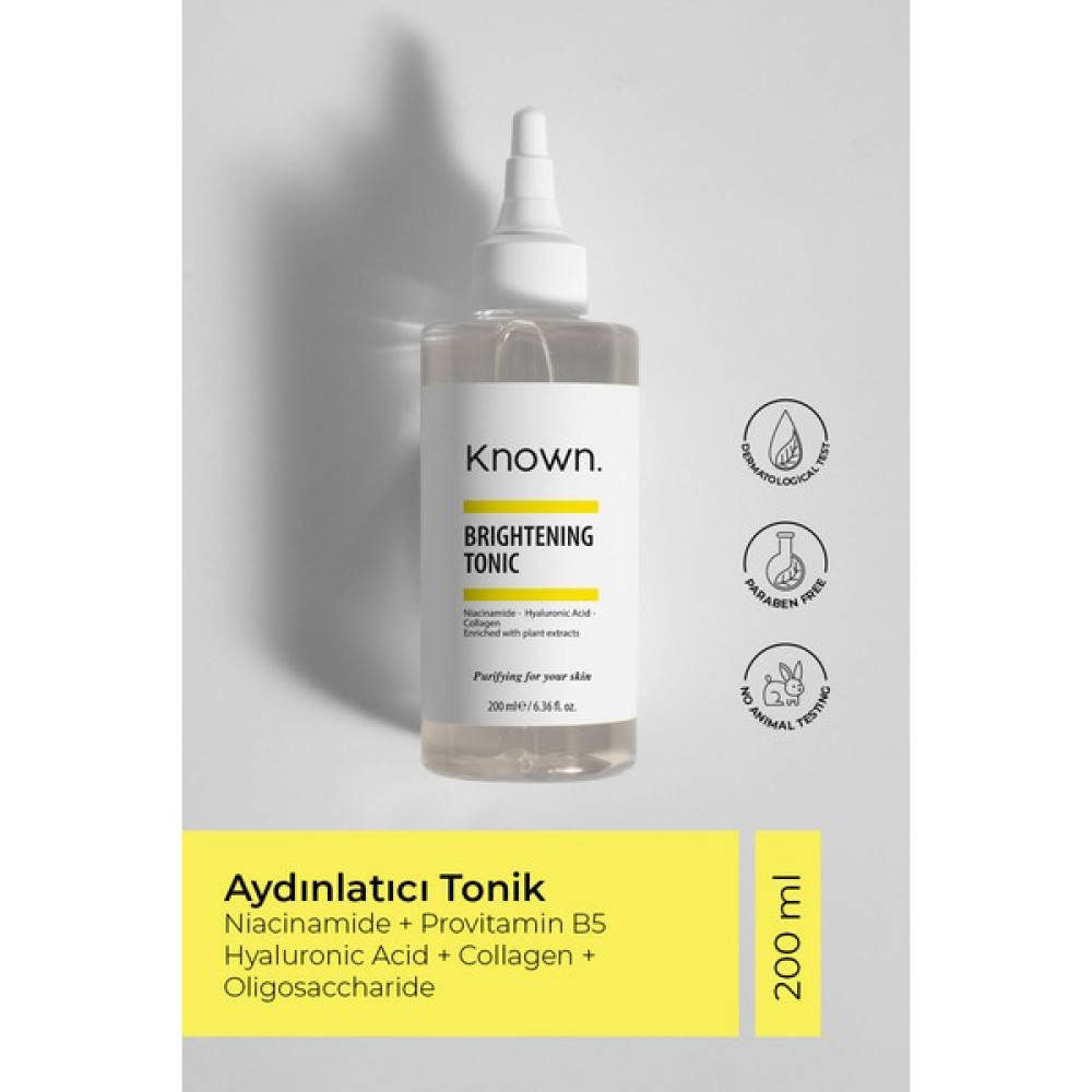 Known. Known Aydınlatıcı Tonik 200 ml (Niacinamide + Hyaluronic Acid + Collagen) Cilt Temizleme ve Peeling Fiyatı
