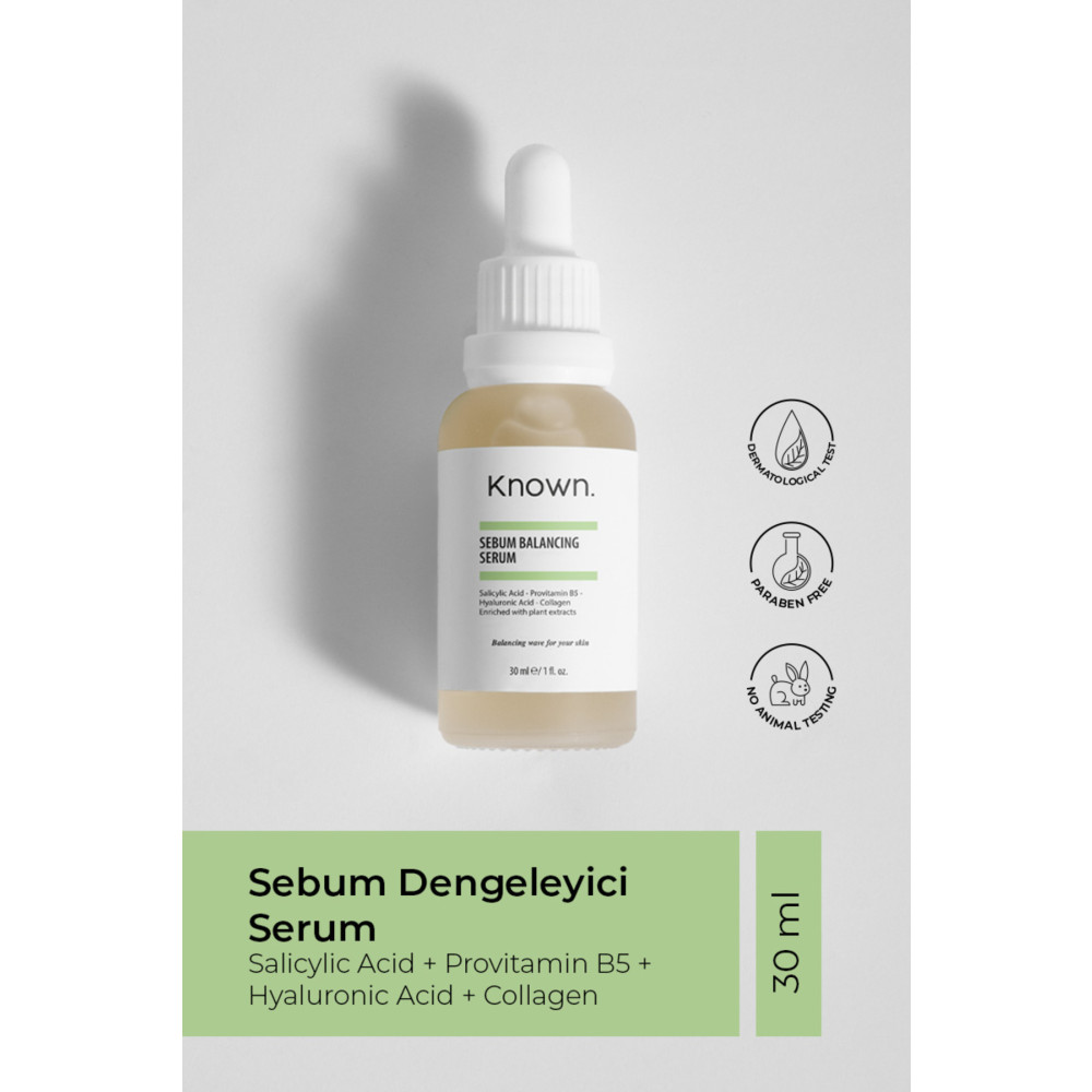 KNOWN. Known Sebum Dengeleyici Serum 30 ml (SALİCYLİC ACİD PROVİTAMİN B5 HYALURONİC ACİD COLLAGEN) Cilt ve Yüz Bakımı Fiyatı