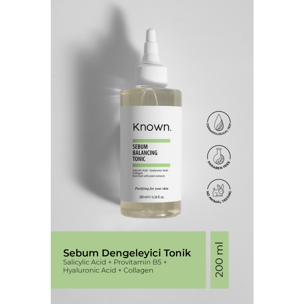 KNOWN. Known Sebum Dengeleyici Tonik 200 ml (SALİCYLİC ACİD &HYALURONİC ACİD &COLLAGEN) Cilt ve Yüz Bakımı Fiyatı