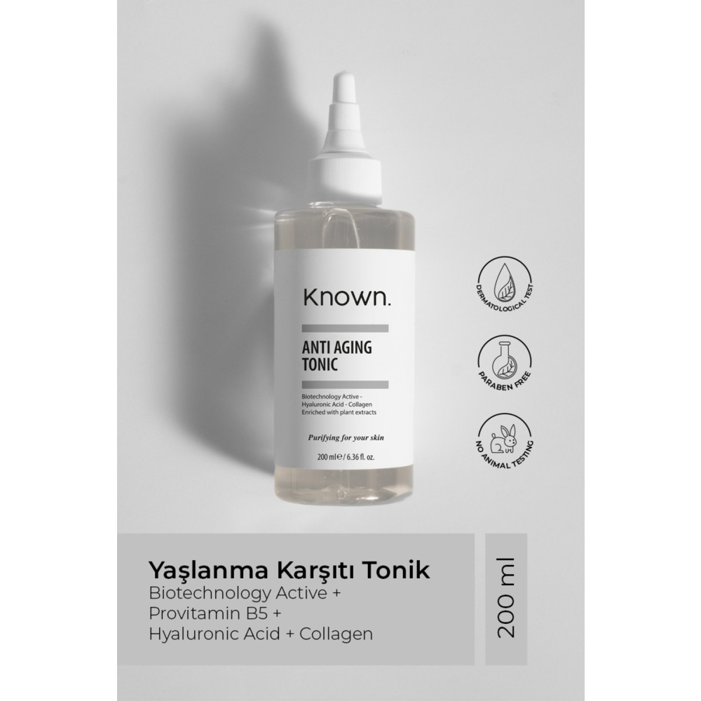 KNOWN. Known Yaşlanma Karşıtı Tonik 200 ml (BİOTECHNOLOGY ACTİVE &HYALURONİC ACİD & COLLAGEN) Cilt ve Yüz Bakımı Fiyatı