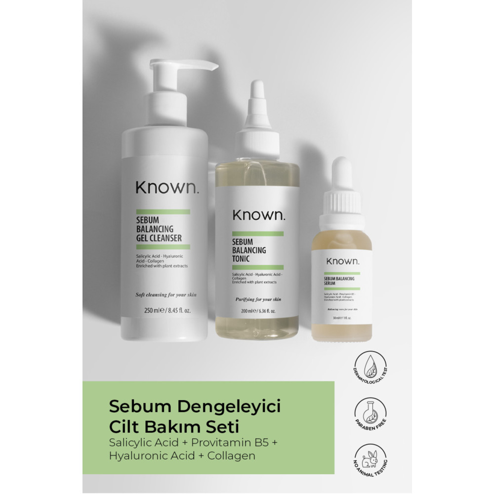 KNOWN. Sebum Dengeleyici Set ( Salicylic Acid &hyaluronic Acid & Collagen ) Cilt Temizleme ve Peeling Fiyatı