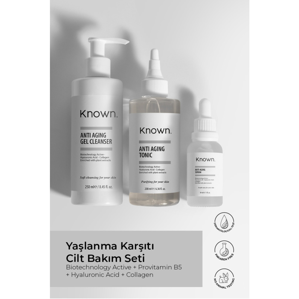 KNOWN. Yaşlanma Karşıtı Set ( Biotechnology Active & Hyaluronic Acid & Collagen ) Cilt Temizleme ve Peeling Fiyatı