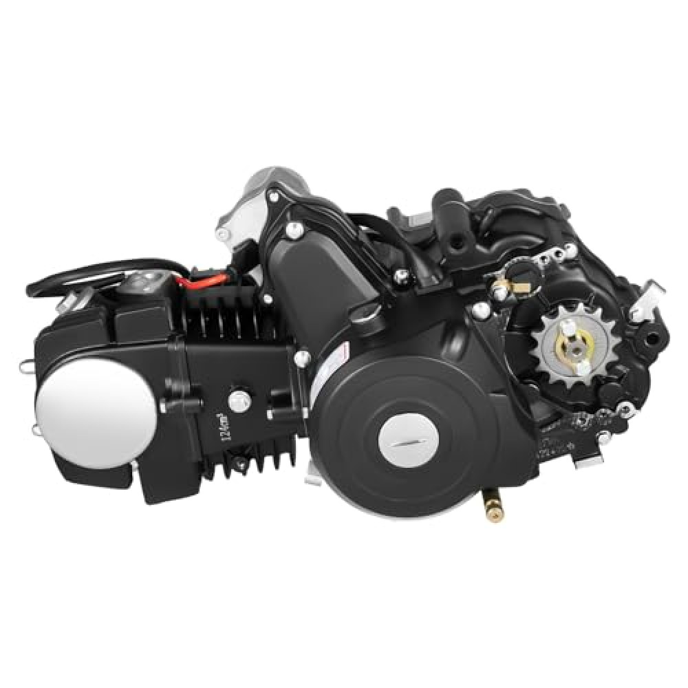 Knwigoe 125cc 4 Stroke Engine Motor Complete Kit Electric Start ATV Motor Semi-Auto Transmission Dirt Bike Engine with CDI Ignition Single Cylinder for Go Kart Honda Pit Dirt Bike Motorcycle