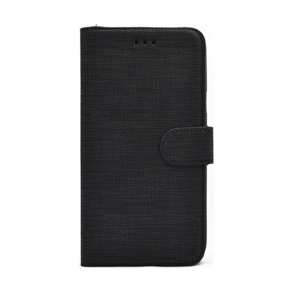 Kny Samsung Galaxy A5 Kılıf Kumaş Desenli Cüzdanlı Standlı Kapaklı Kılıf - Siyah - Samsung Galaxy A5  Cep Telefonu Kılıfı Fiyatı