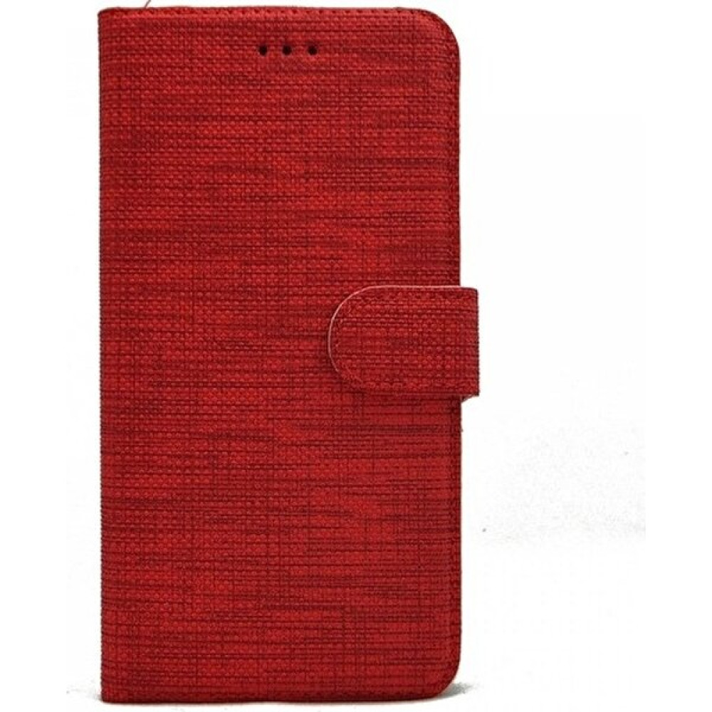Kny Samsung Galaxy A9 2018 Kılıf Kumaş Desenli Cüzdanlı Standlı Kapaklı Kılıf - Kırmızı Cep Telefonu Kılıfı Fiyatı