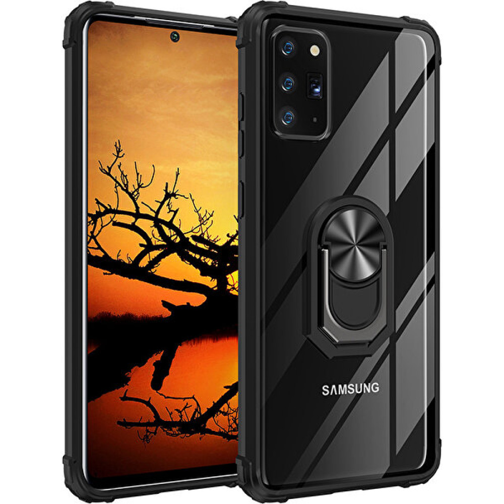 Kny Samsung Galaxy Note 20 Ultra Kılıf Silikon Kenarlı Yüzüklü Manyetik Mola Kapak - Siyah Cep Telefonu Kılıfı Fiyatı