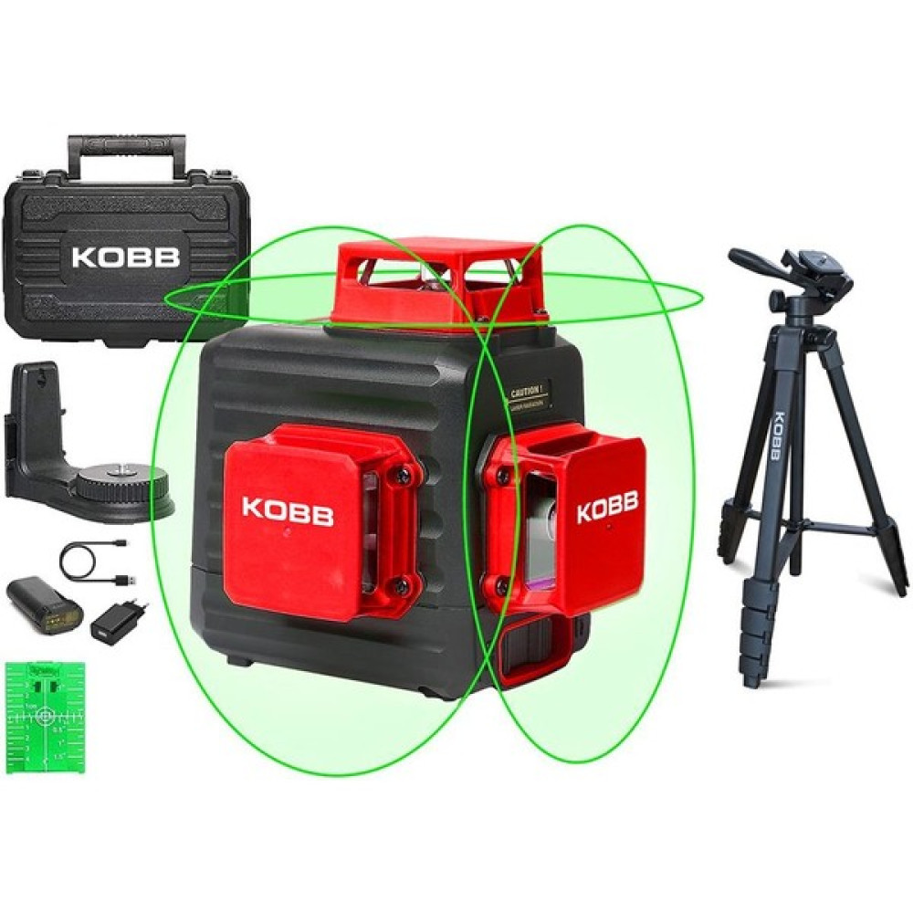 Kobb KBL34GTP 40 Metre Profesyonel Li-Ion Şarjlı 3X360⁰ Otomatik Hizalamalı Yeşil Çapraz Çizgi Lazer Distomat + Tripod Diğer Test ve Ölçüm Cihazları Fiyatı