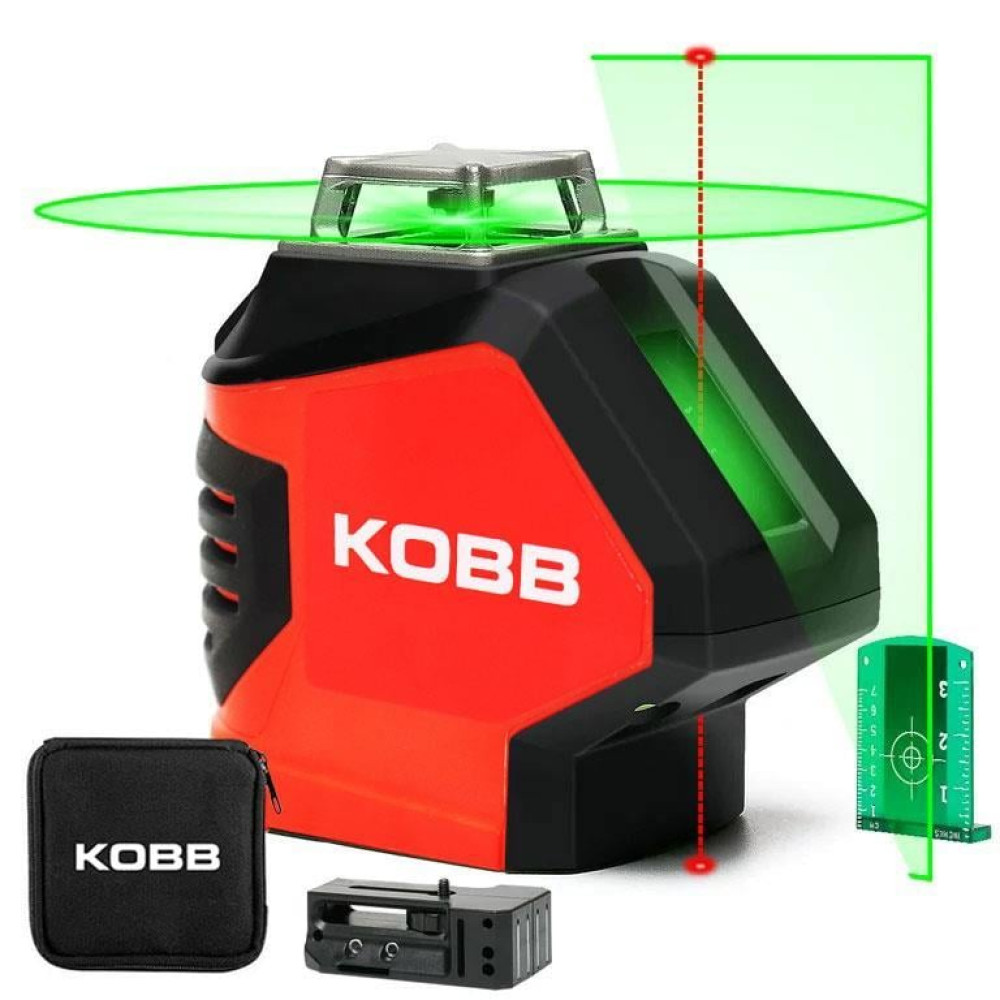 KOBB KBL88G 25 Metre Profesyonel Yatay 360° Ve Dikey Otomatik Hizalamalı Nokta Şakül Ve Yeşil Çapraz Çizgi Lazer Distomat Oto, Bahçe, Yapı Market Fiyatı