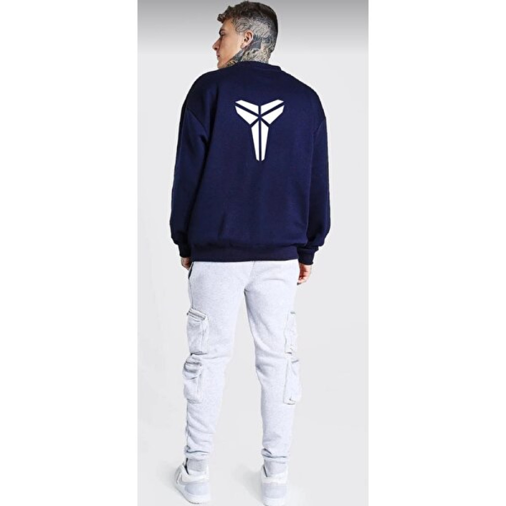 Kobe - Beyaz Sırt Baskılı - Bisiklet Yaka - Oversıze - Unısex - Lacivert Renk - Sweatshırt Erkek Sweatshirt Fiyatı