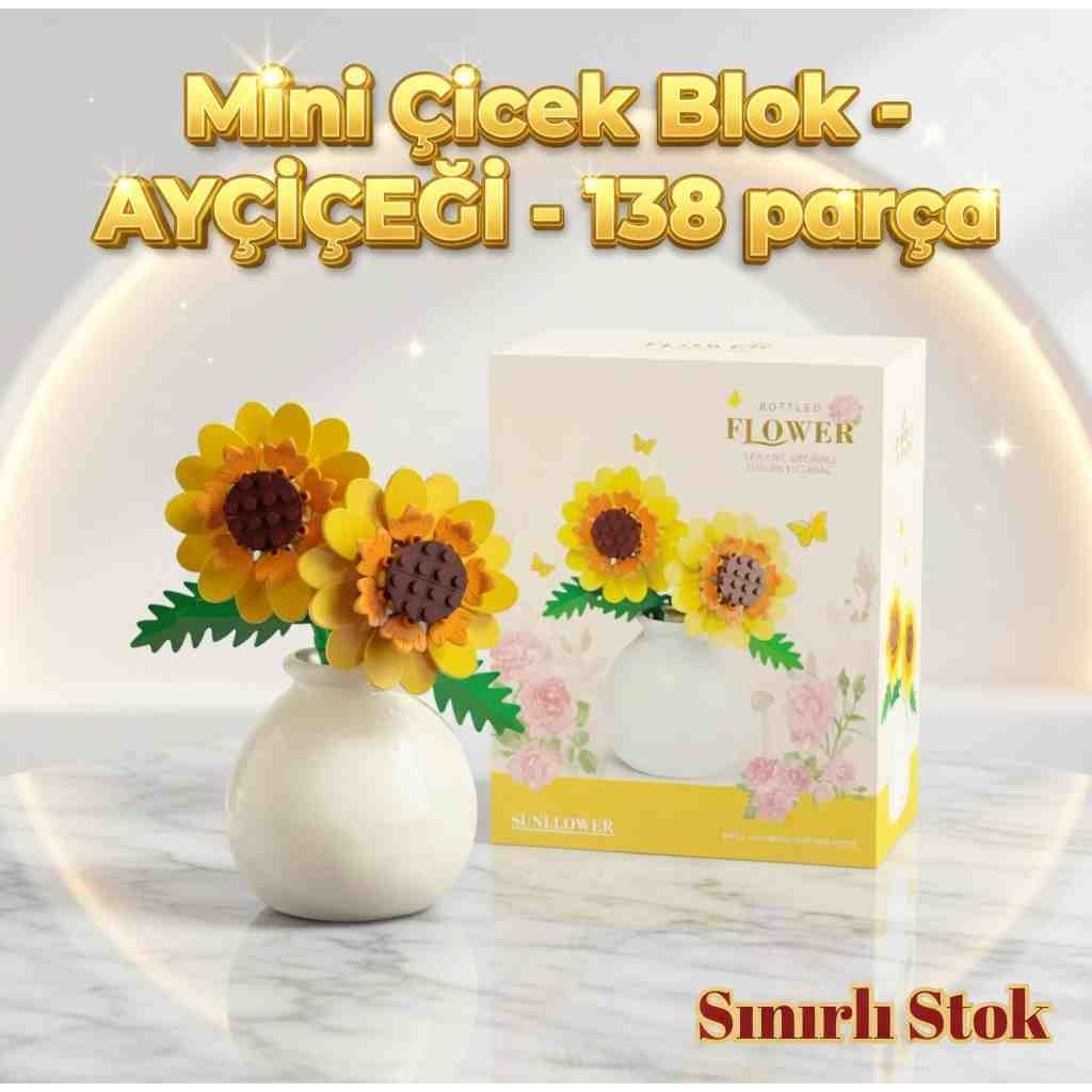 Kobe Home Vazolu Tarzı Çiçek Yapı Blok Seti – 138 Parça - 10 cm Çiçek Arenjmanı Seti Vazo Fiyatı