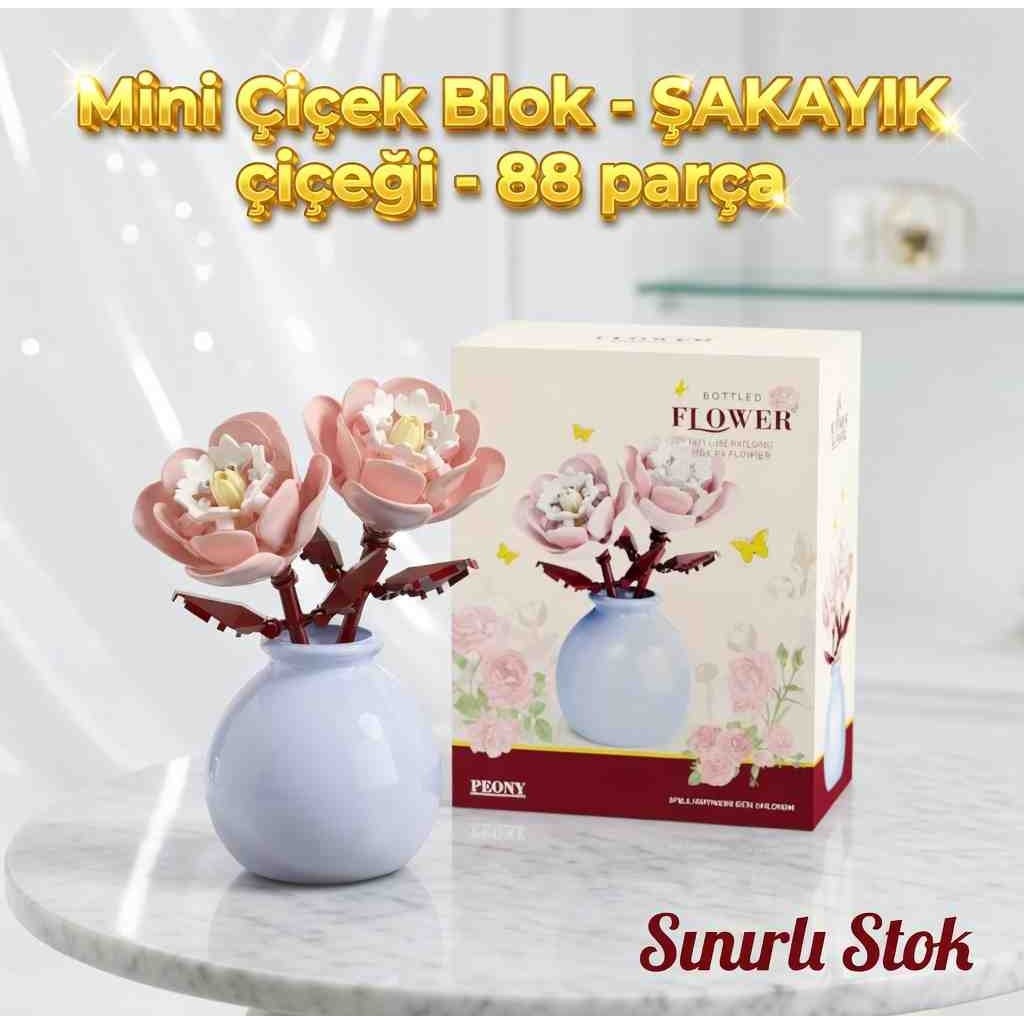 Kobe Home Vazolu Tarzı Çiçek Yapı Blok Seti – 88 Parça - 11 cm Çiçek Arenjmanı Seti Vazo Fiyatı
