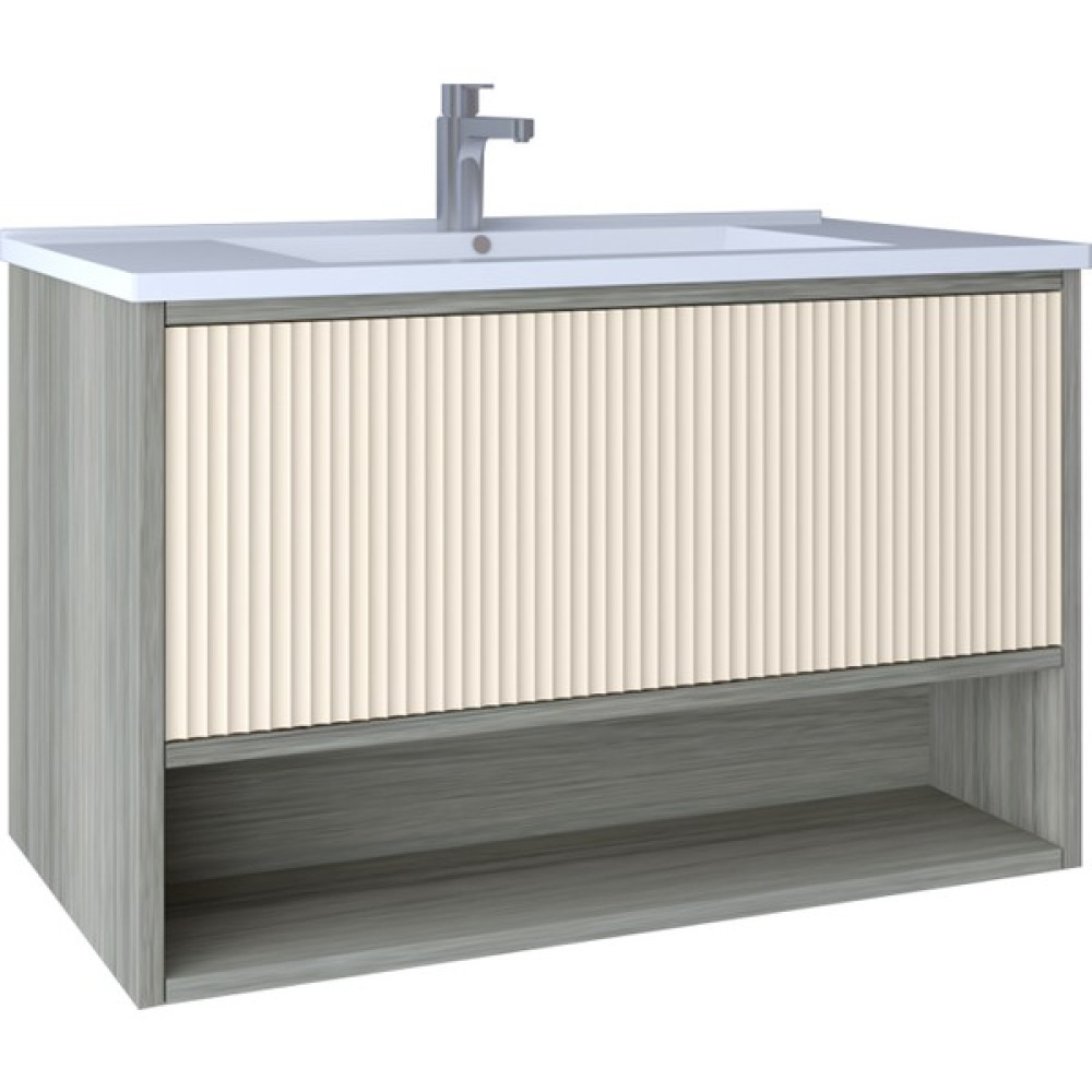 Kobos Elegant 80 cm Lavabo Dolabı Grey Oak + Vanilya KB710092 - 1 - Beyaz Diğer Fiyatı