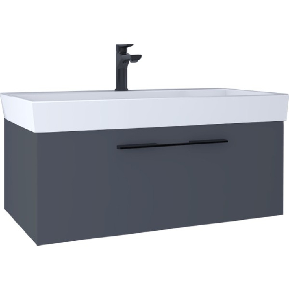 Kobos Glow 80 cm Lavabo Dolabı Füme KB710030 - 1 - Beyaz Diğer Fiyatı